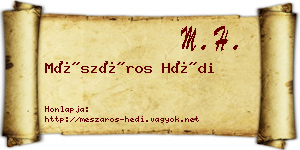 Mészáros Hédi névjegykártya